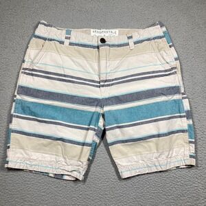 Aeropostale Shorts Men's 34 Blue White Stripe 9 in Insesm Beach Coastal Nautical